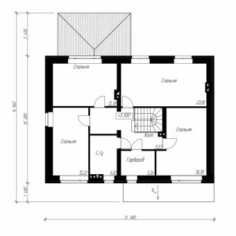 Проект индивидуального двухэтажного  жилого дома с подвалом